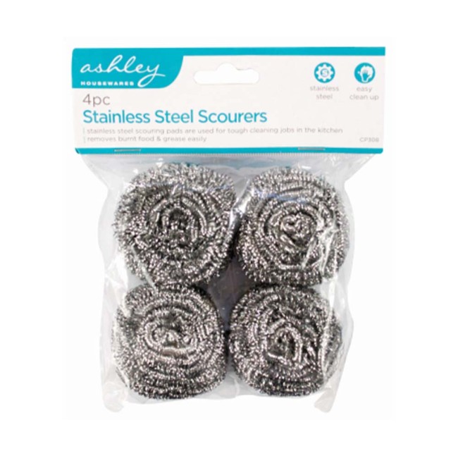 4pc Stainless Steel Scourers
