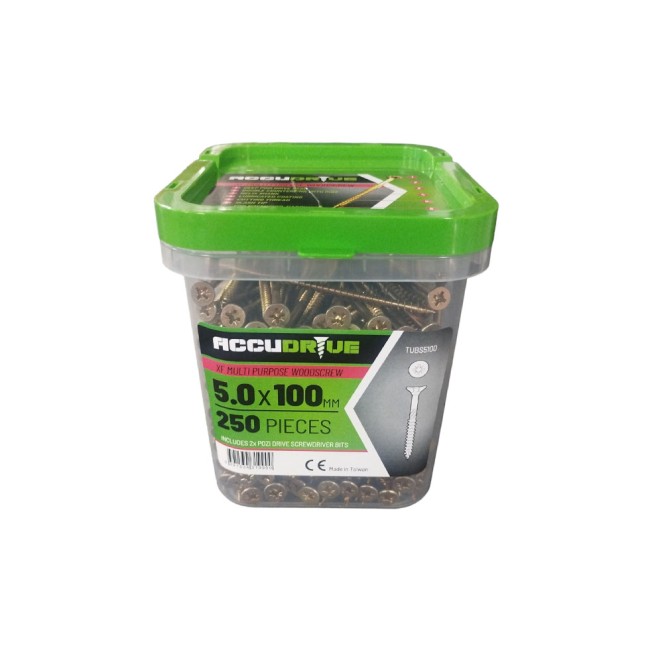 Tub 5x100 Accudrive Screws (tub Qty 250)