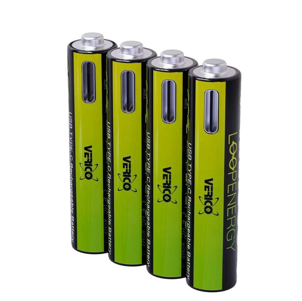Loopenergy 4-pack Rechargable AAA Type C USB