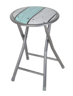 Stripe Padded Folding Stool