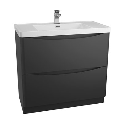 Bali Matt Black Floor Standing Cabinet 900mm