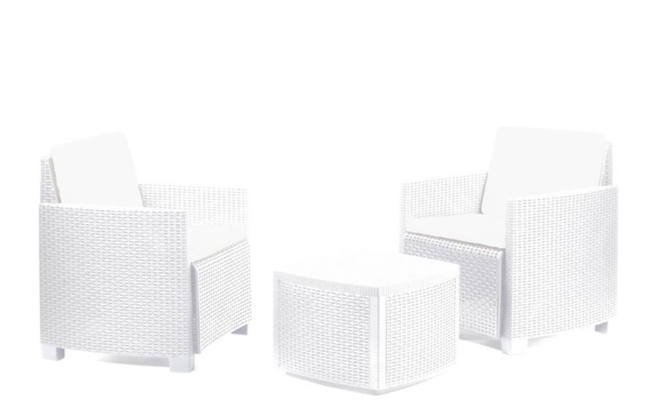 Trinacria 4 Piece Rattan Set White