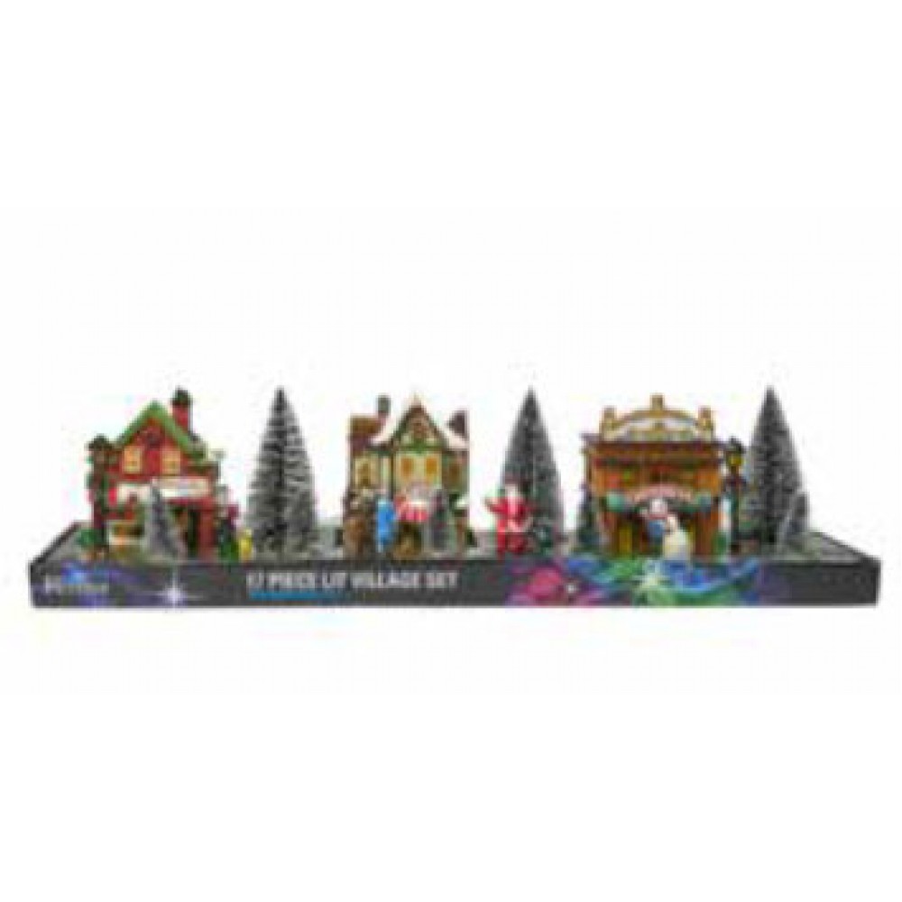 17 Piece Christmas Street Scene
