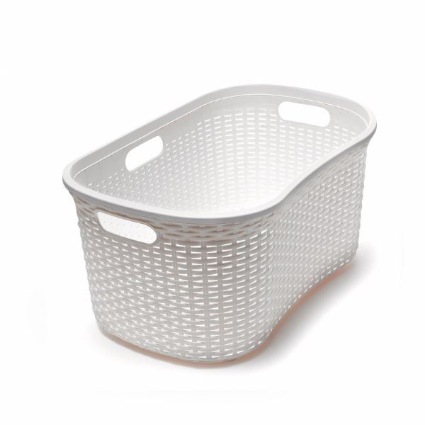 A/D Rattan Laundry Basket Calico