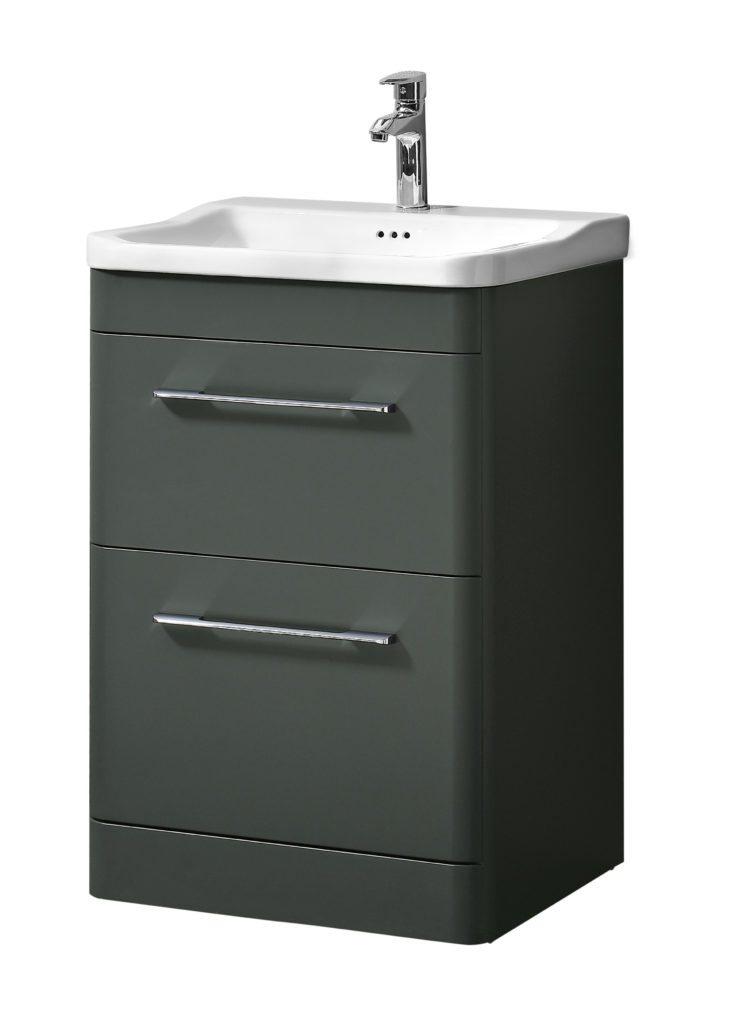 Ava 600mm Floor Standing Unit & Basin Anthracite