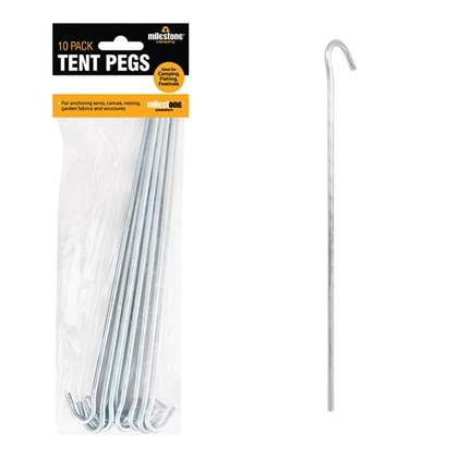Steel Tent Pegs Pack Of 10