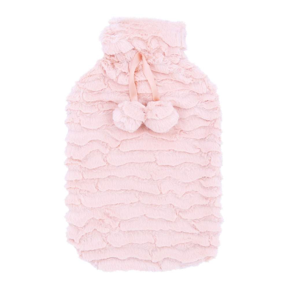 2l Blush Faux Fur Hot Water Bottle