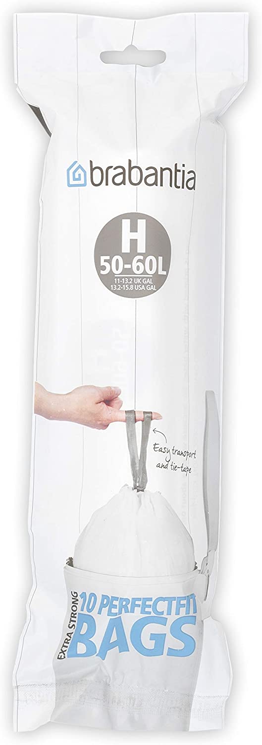 Brabantia Bin Liner H 50 60 Ltr White Pk10