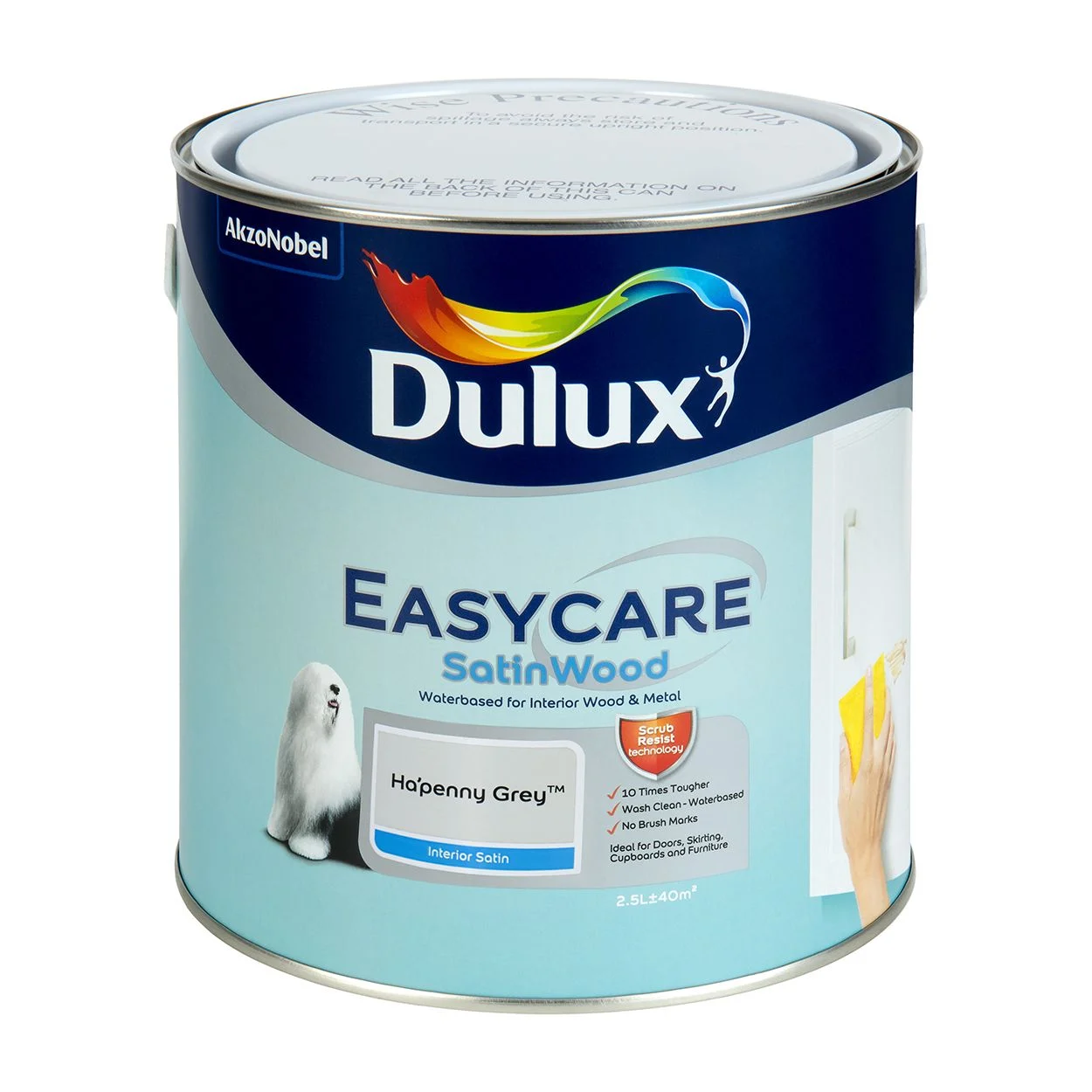 Dulux Easycare Satinwood Ha'penny Grey 2.5l