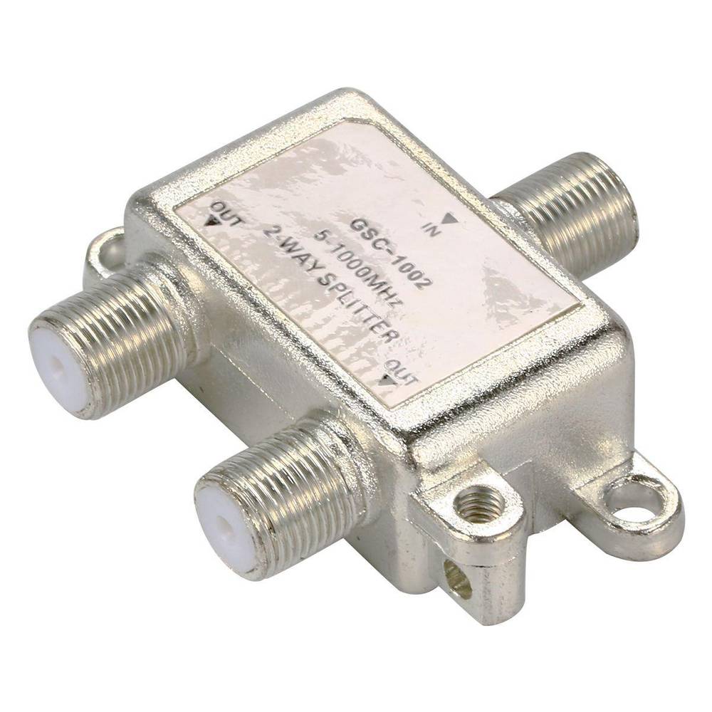 Tv F Plug 2 Way Metal Splitter