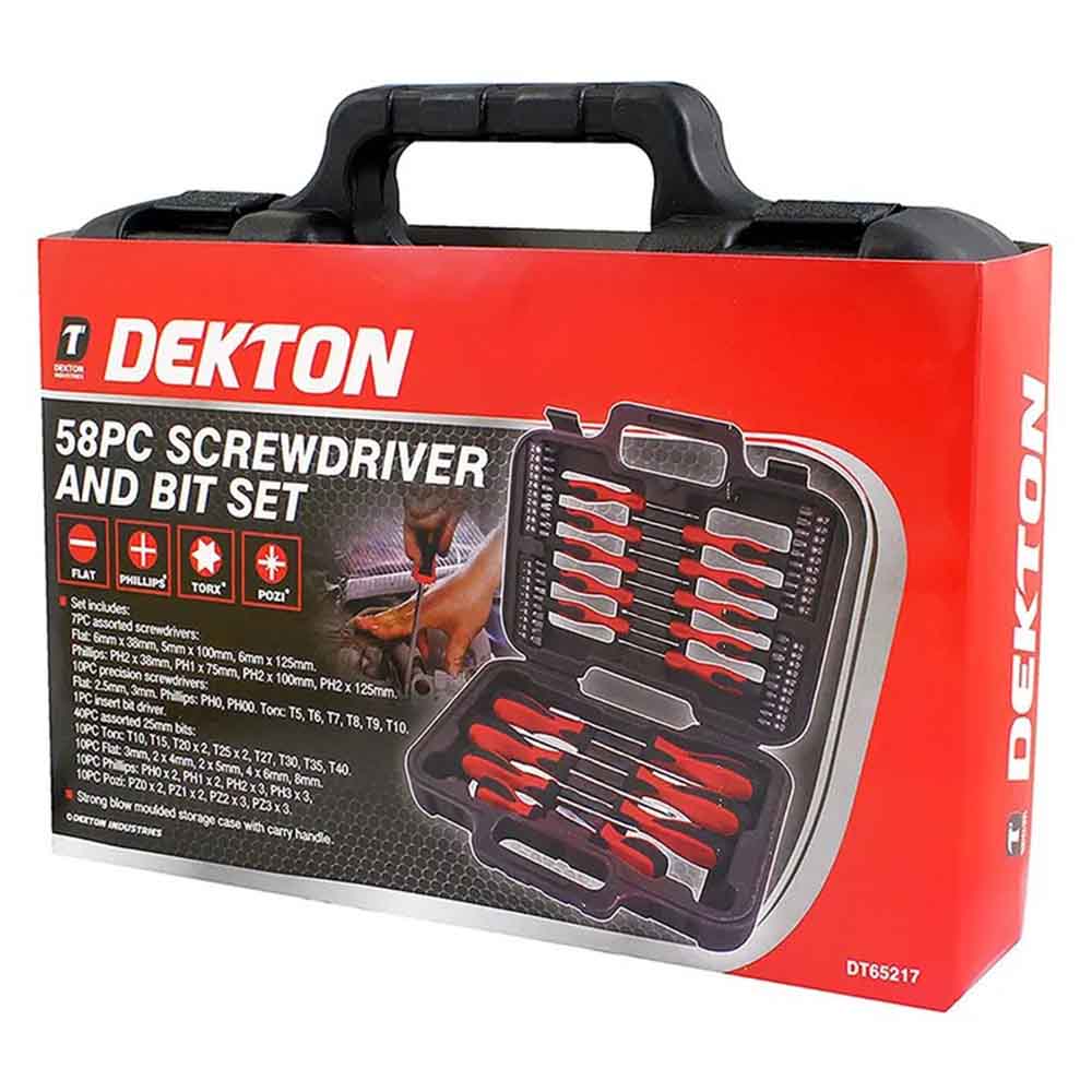 Dekton 58pce Screwdriver + Bit Set