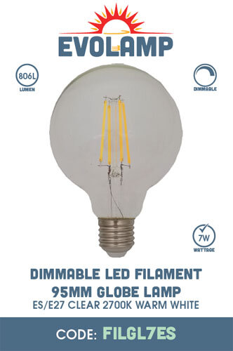 Filament G95 Dimmable 7.5w Es