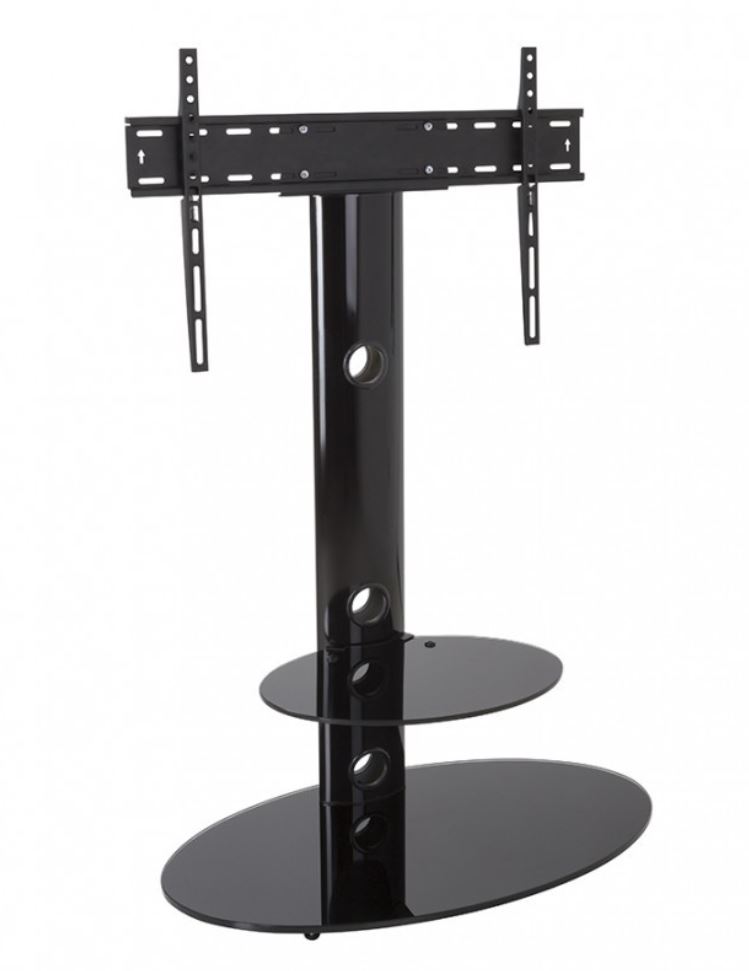Lugano Black Oval 800mm Pedestal Stand Up To 65"