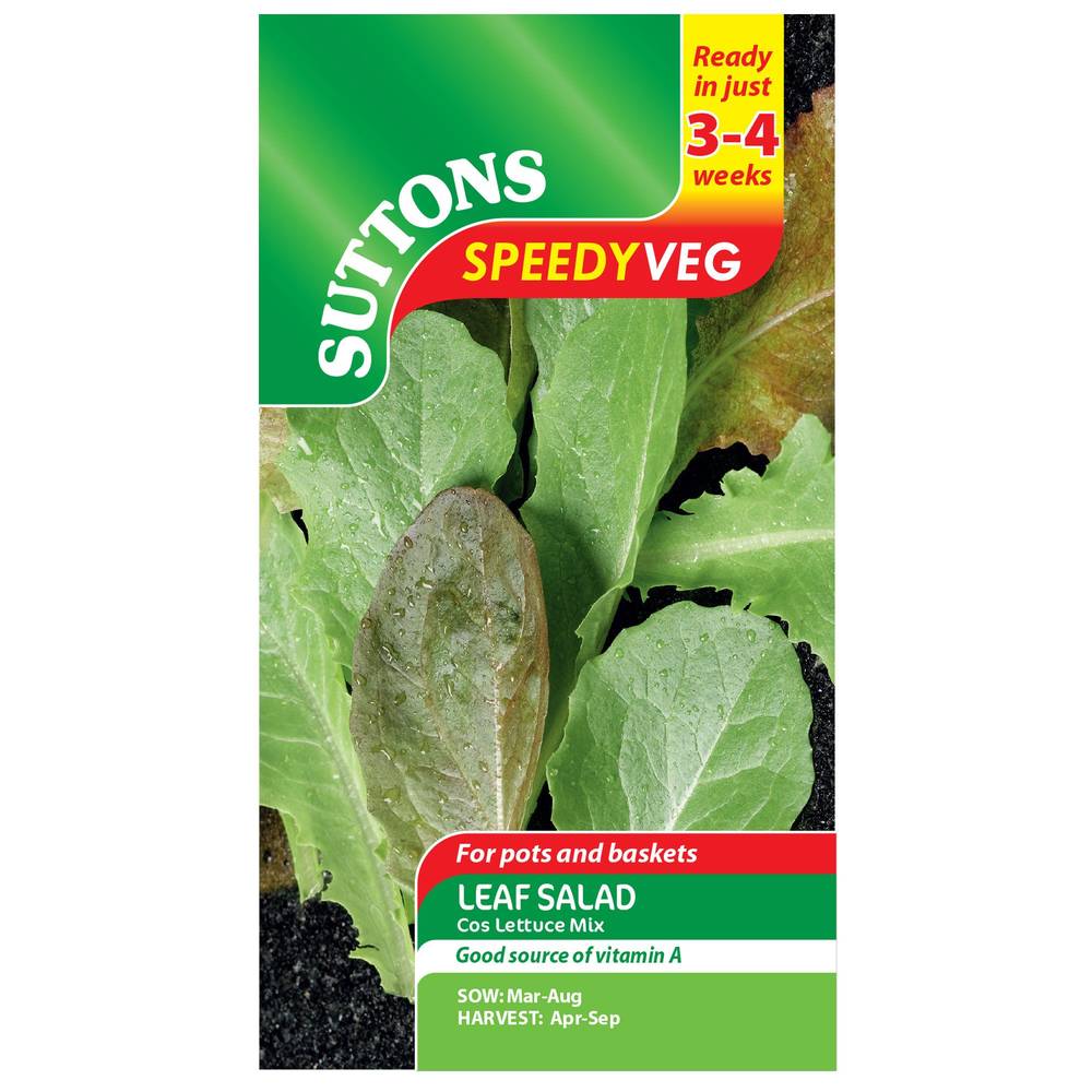 Suttons Leaf Salad Cos Lettuce Speedy Veg