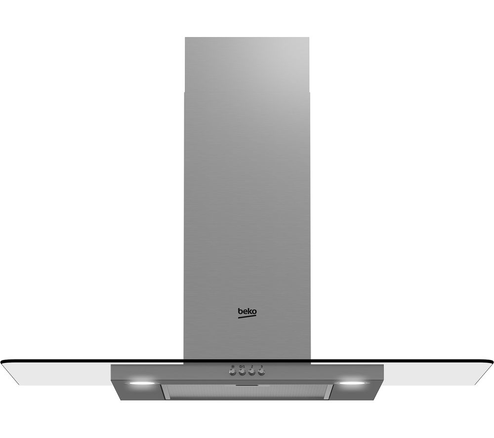 Beko 90Cm Stainless Steel And Glass Chimney Hood