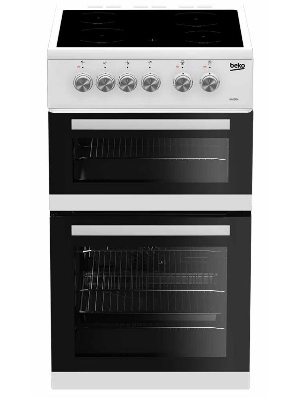 Beko 50Cm Double Oven Electric Cooker White