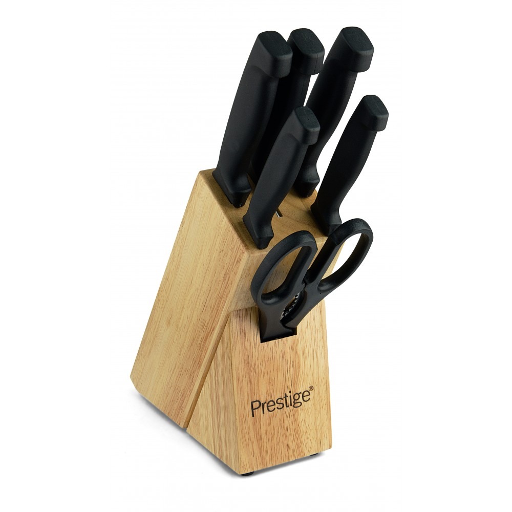 Prestiege Knife Block Set Natural 7Pce