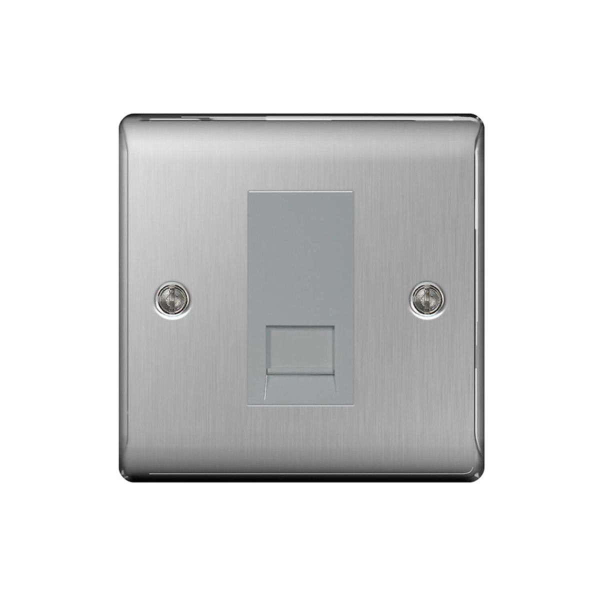 1g Rj11 Phone Outlet Brushed Steel