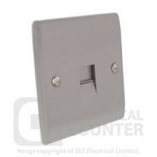 1 Gang RJ45 Data Outlet Brushed Steel