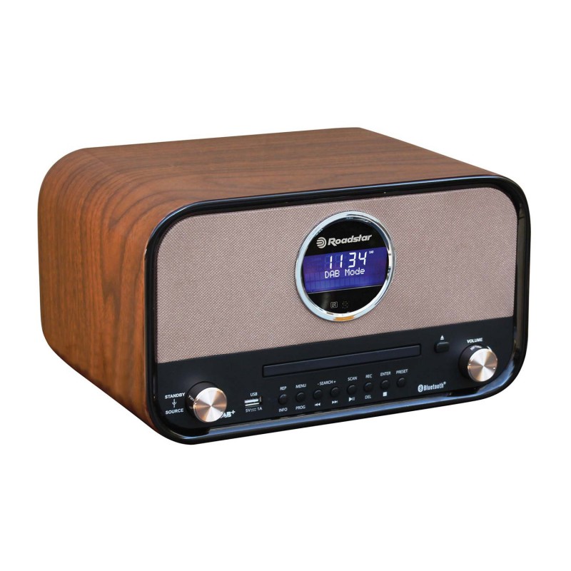 Wood Retro Hifi System Dab Cd Usb Bt
