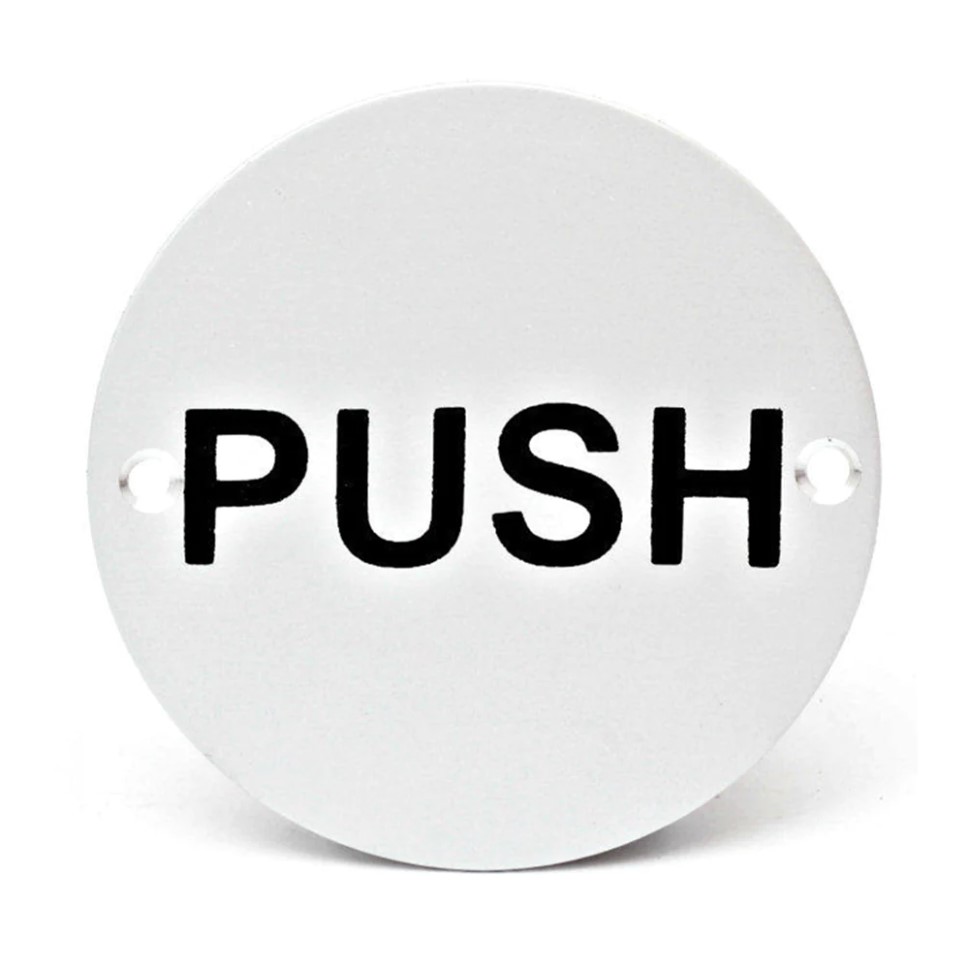 Push Circular Door Sign