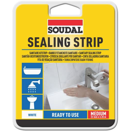 Soudal 38mm Bathroom Sealing Strip 3.35mtr White