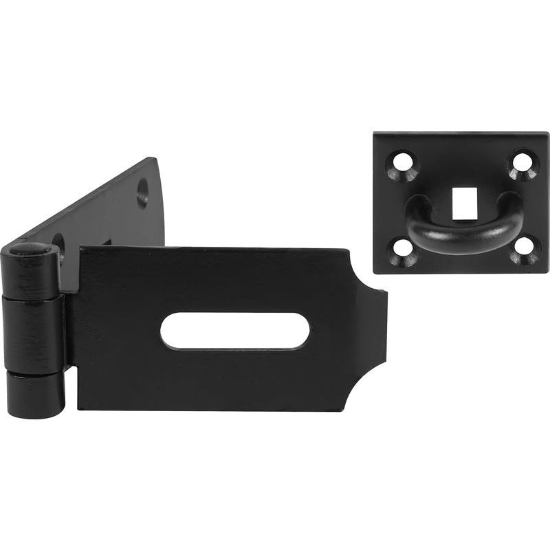 Sasta 8in Black Heavy Duty Hasp & Staple