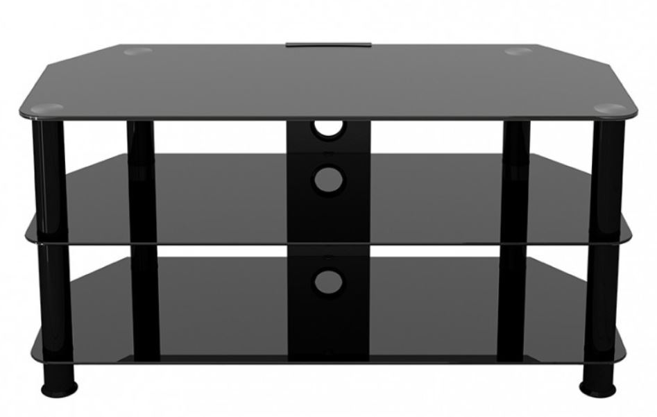 1000mm Black Glass Tv Table Up To 50" Screen