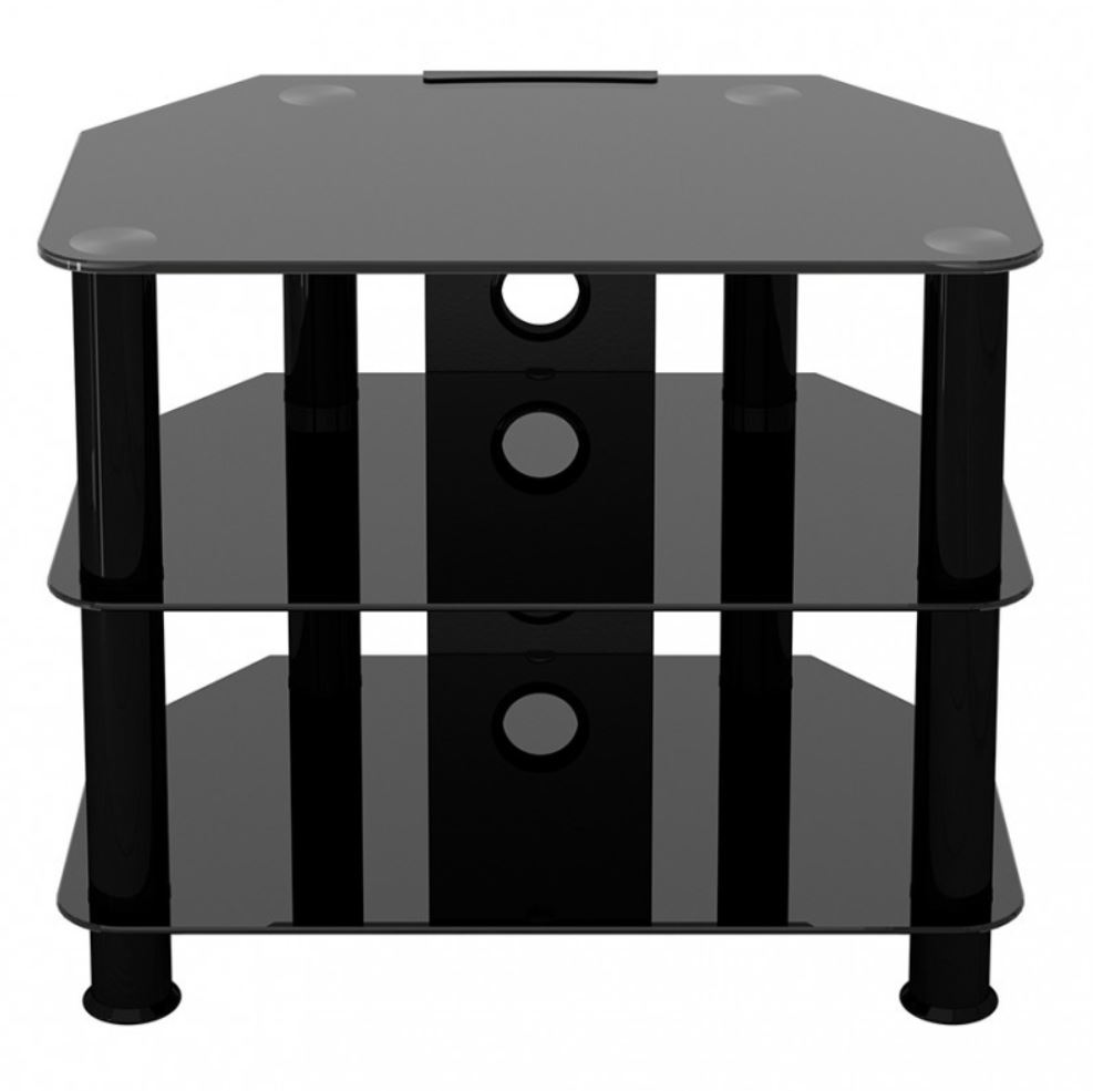 600mm Black Glass Tv Table Up To 32" Screen