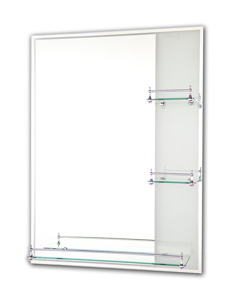 Tema Etched Mirror Rectangle 80X60Cm With 3 Shelve