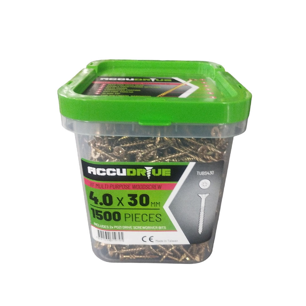Tub 4x30 Accudrive Screws (Tub Qty 1500)