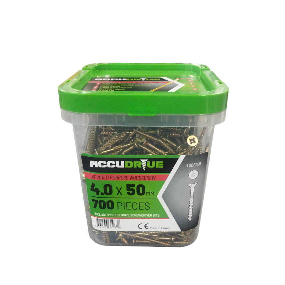 Tub 4x50 Accudrive Screws (Tub Qty 700)