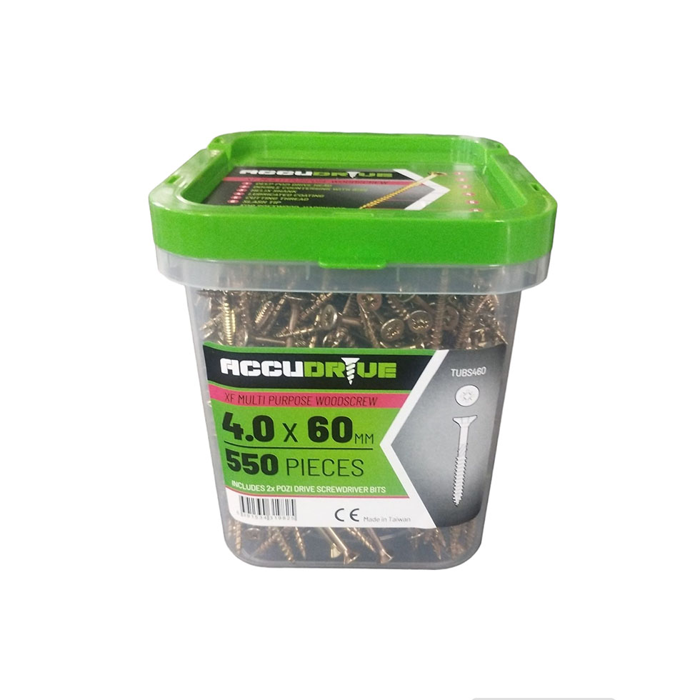 Tub 4x60 Accudrive Screws (Tub Qty 550)
