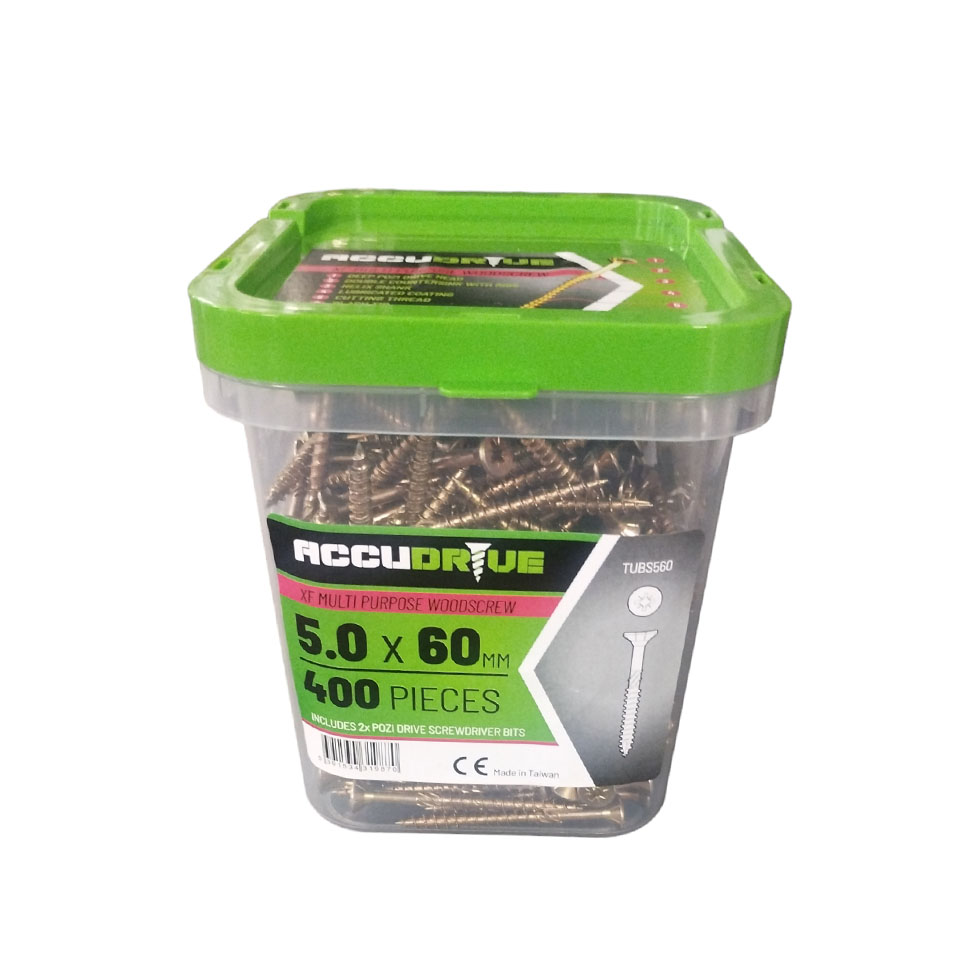 Tub 5x60 Accudrive Screws (Tub Qty 400)