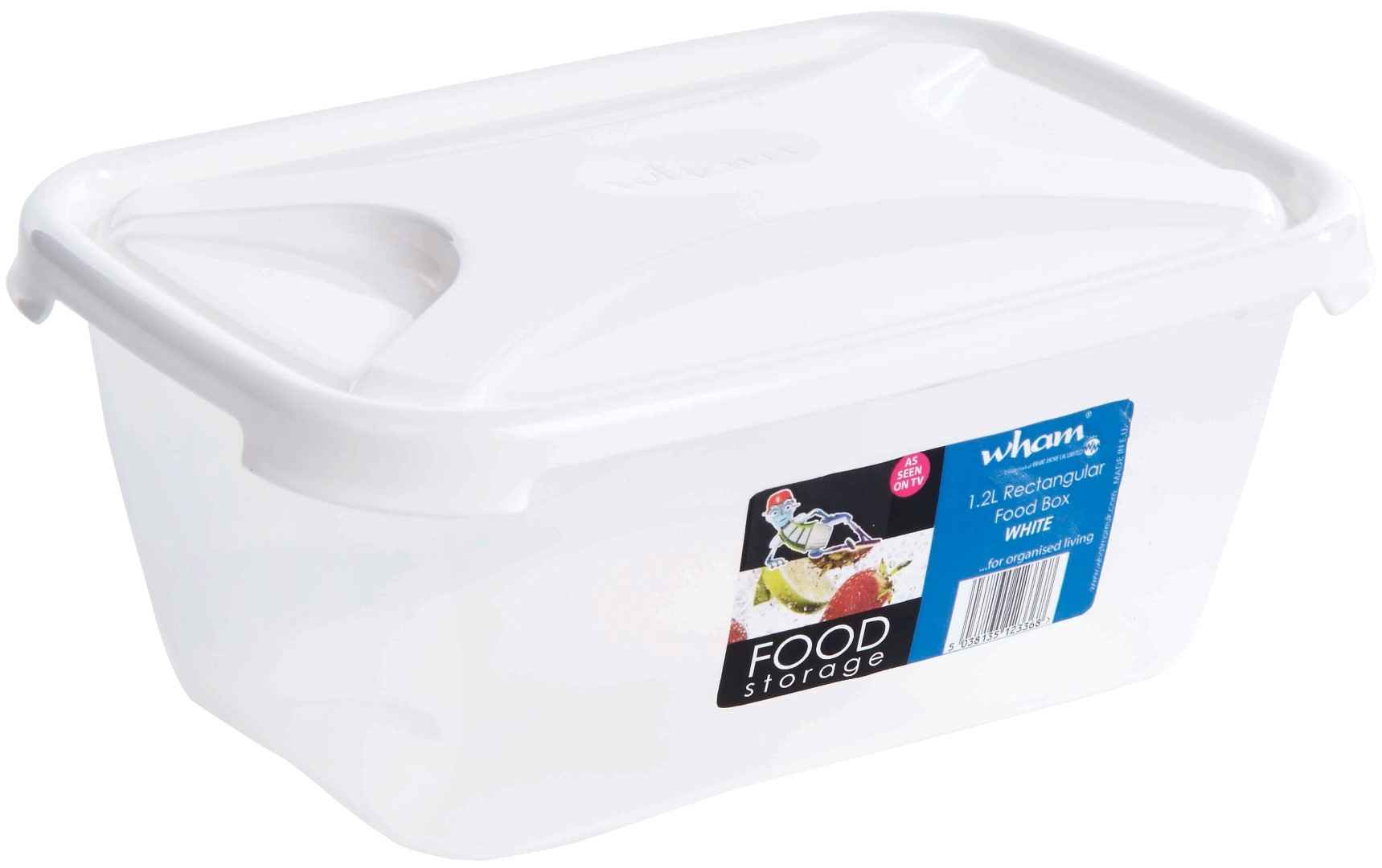Cuisine 1.2L Rect Food Box & Lid Clear