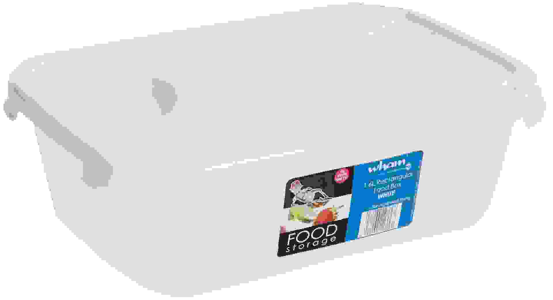 Cuisine 1.6L Rect Food Box & Lid White