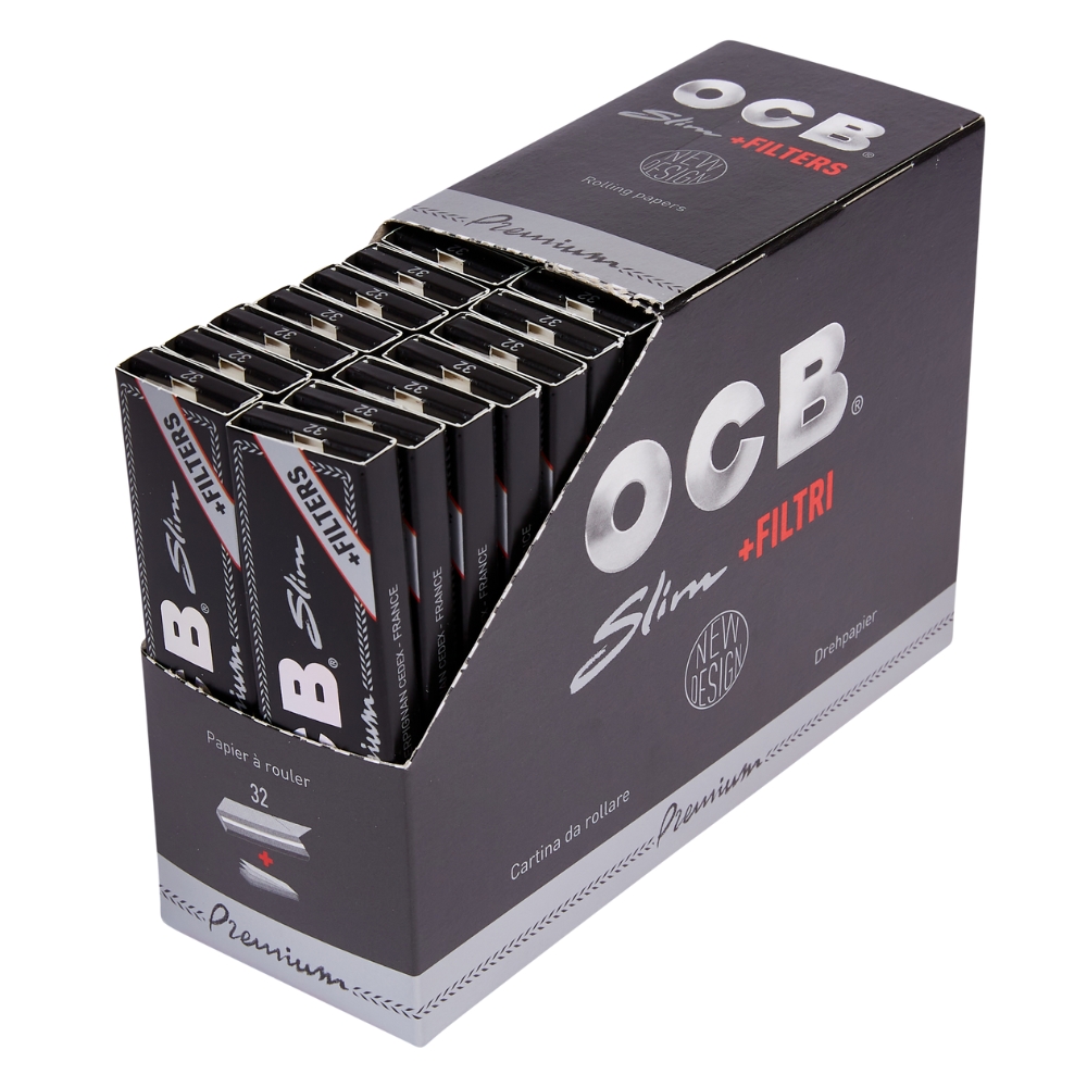 OCB Black Premium Slim Rolling Papers & Tips