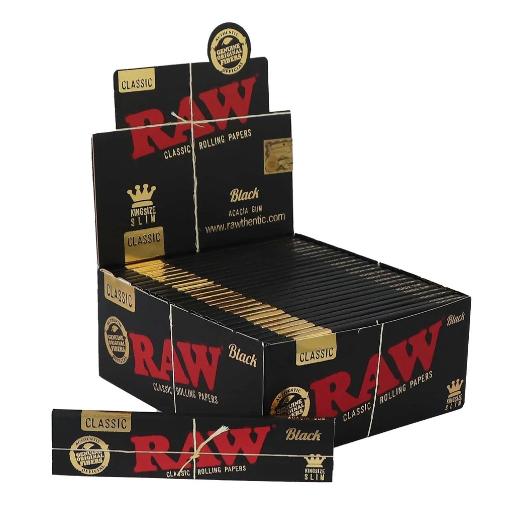 Raw Black Kss Classic King Slim 50's Papers