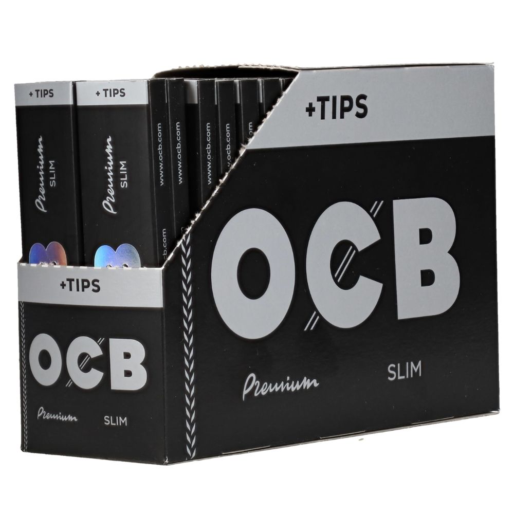 OCB Black Premium Slim Rolling Papers & Tips