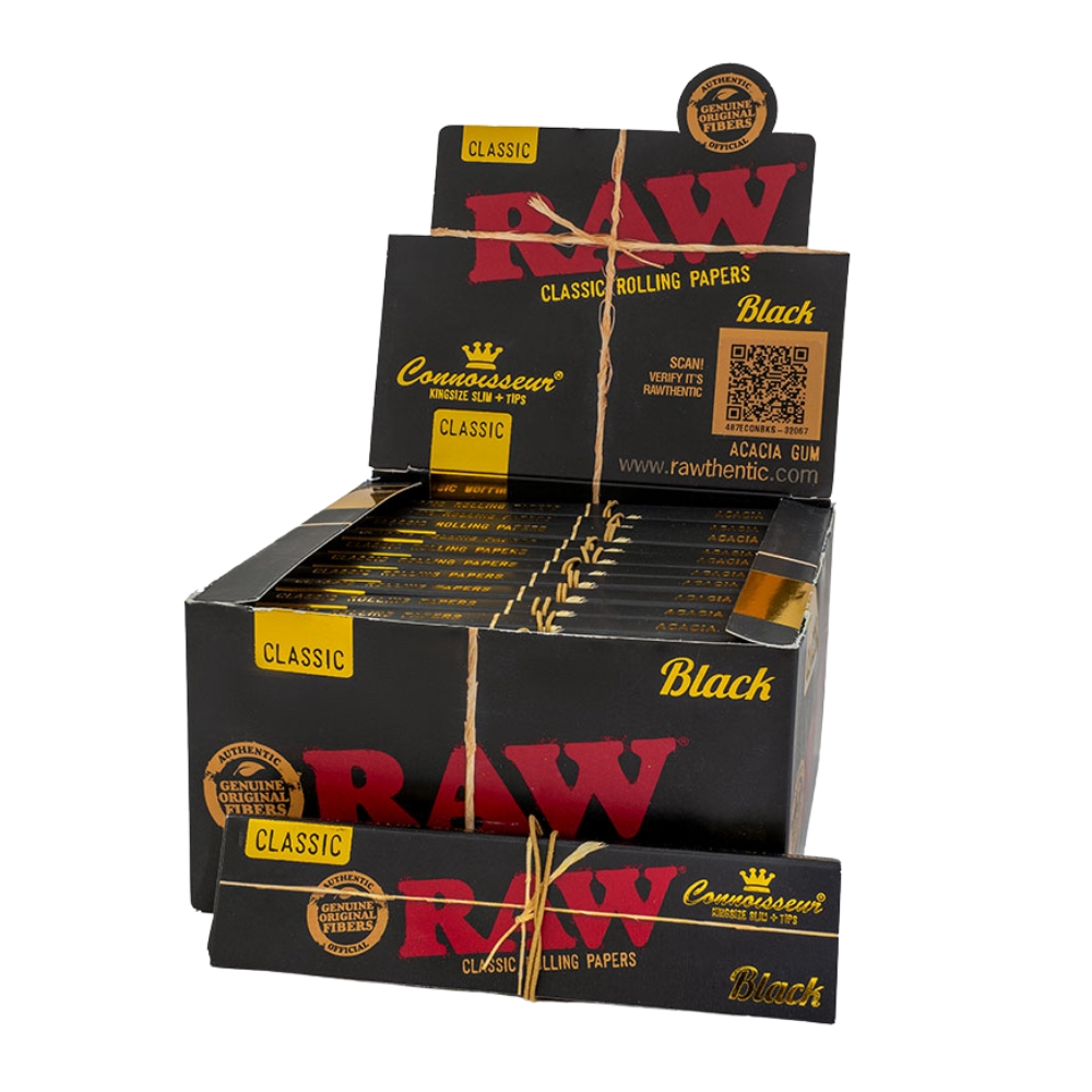 Raw Black Connoisseur King Slim & Tips 24s