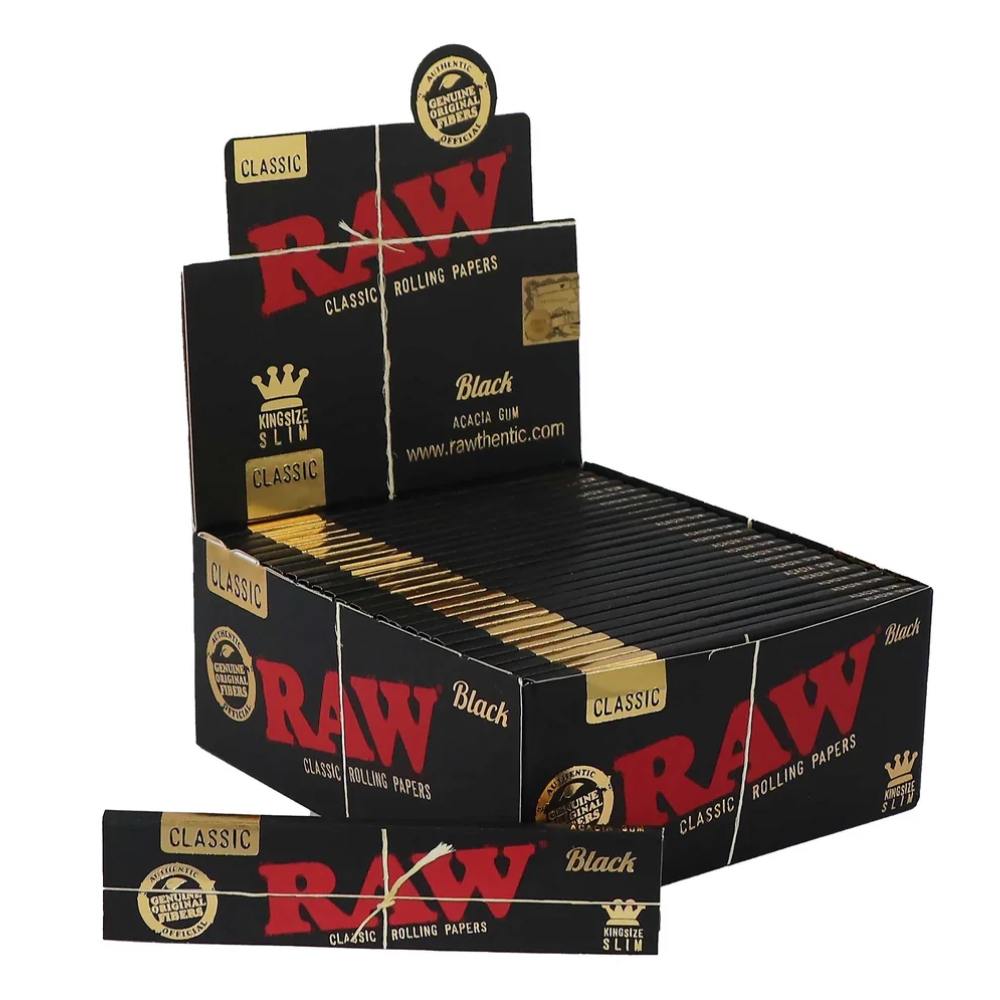 Raw Black Kss Classic King Slim 50's Papers