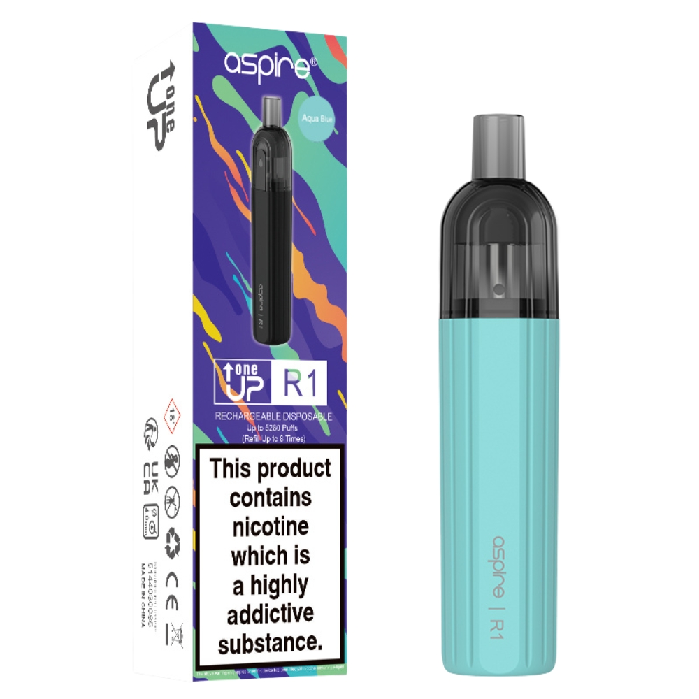 Aspire R1 Rechargeable Disposable Aqua Blue Vape Kit