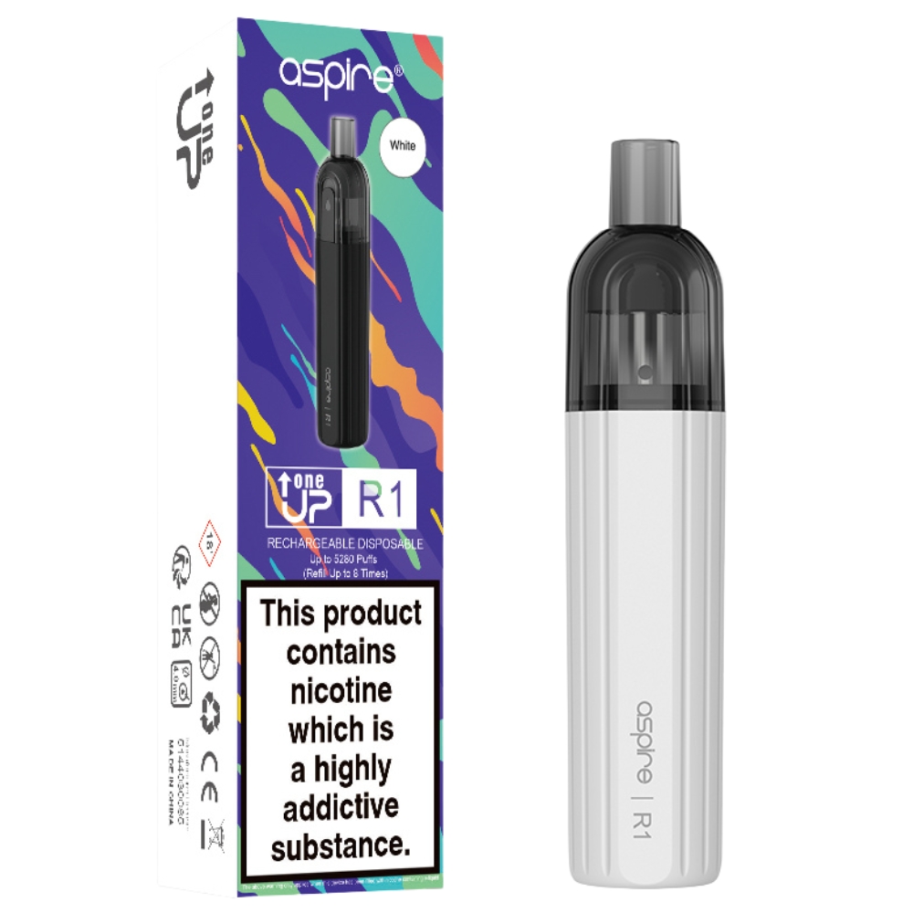 Aspire R1 Rechargeable Disposable White Vape Kit