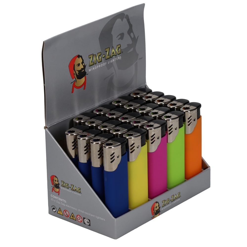 Zig Zag Windproof Refillable Lighters 25s